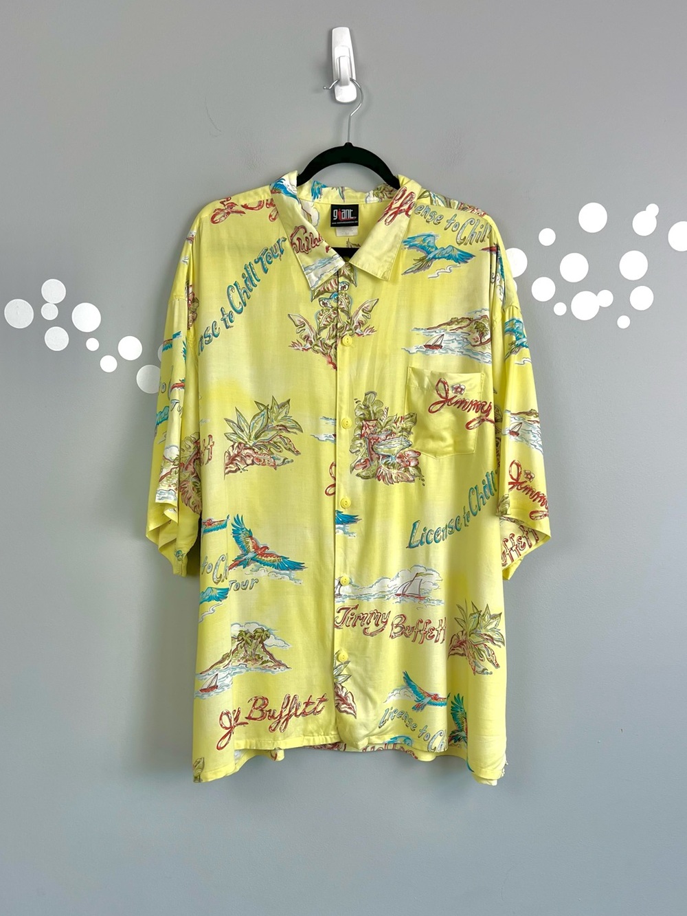 Vintage Jimmy Buffett Margaritaville License To Chill Hawaiian Camp Shirt 2X